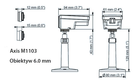 AXIS M1103 6.0MM - Kamery kompaktowe IP